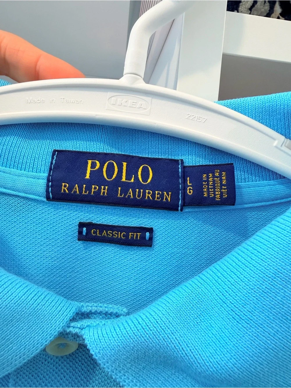 Polo Ralph Lauren/Classic Fit Polo/Turquoise Blue/ Gold Pony/Size L/ 100% Cotton